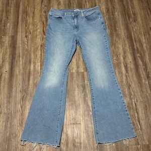 Lev's 726 Flare Jeans Women's 32 Frayed Hem High Rise Classic Wash Denim